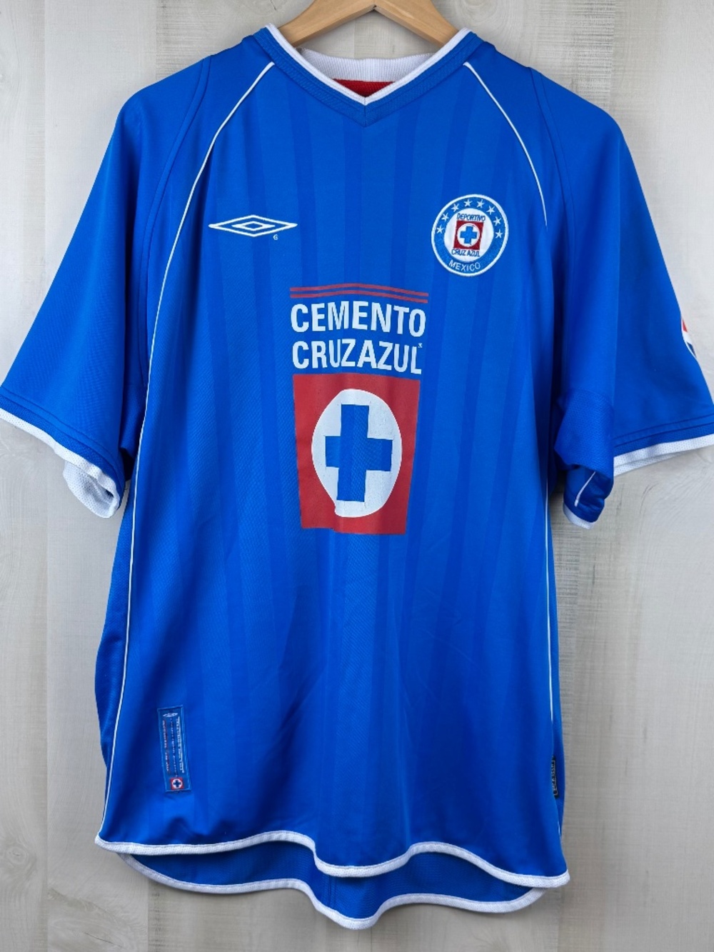 VTG Early 2000s Umbro Club Deportivo Cruz Azul Blue Soccer Home Jersey XL